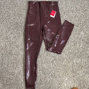 Brand New Spanx Ruby Faux Patent Leather Leggings